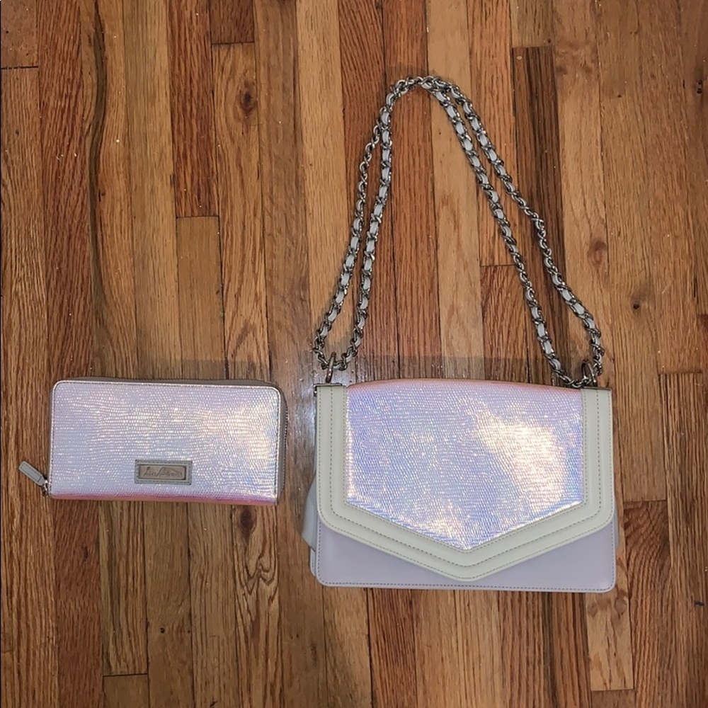 Sam Edelman matching Holographic wallet and purse